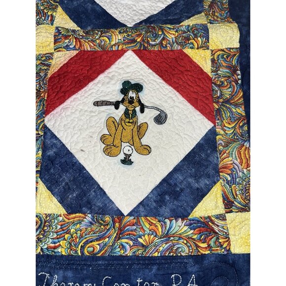 Handmade Quilted Disney Wall Hanging Mickey Minnie Goofy Pluto 21 X 21” READ - Picture 7 of 13